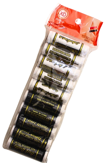 CONJUNTO DE LINHAS DE COSTURA PRETA E BR ...